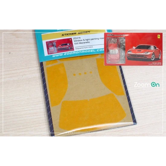 ZoomOn ZD216 1/24 550 Maranello Window and Light Painting Masks for Fujimi kit - Model Cars