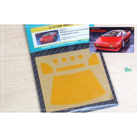 ZoomOn ZD219 1/24 Lamborghini Diablo Window and Light Painting Masks for Fujimi kit - Model Cars