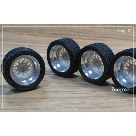 ZoomOn ZR069-15 1/24 15'' SSR Dori-dori Mesh Rim set with Normal Tyres