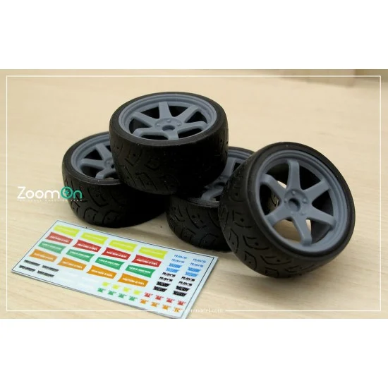 ZoomOn ZR081-17 1/24 17'' Rays TE37 Rim set with Tyres