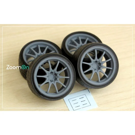ZoomOn ZR082-19 1/24 19'' Rays CE28N Rim set with Tyres