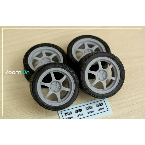 ZoomOn ZR083-15 1/24 15'' SSR Type C Rim set (4 holes) with Tyres