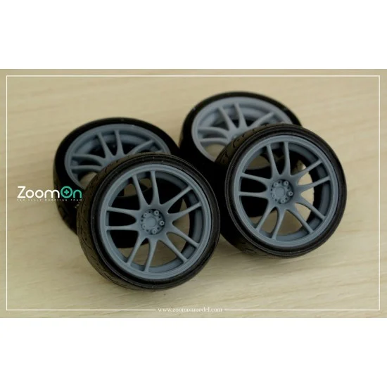 ZoomOn ZR086-16 1/24 16'' Work Emotion CR Kai Rim set with Tyres
