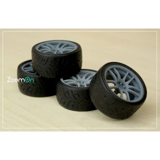 ZoomOn ZR086-19 1/24 19'' Work Emotion CR Kai Rim set with Tyres