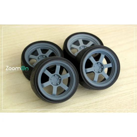 ZoomOn ZR087-17 1/24 17'' Rays TE37V Mark II Rim set with Tyres