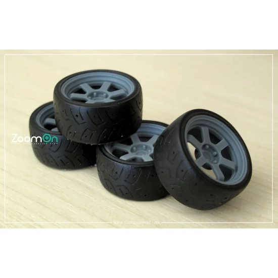 ZoomOn ZR087-20 1/24 20'' Rays TE37V Mark II Rim set with Tyres
