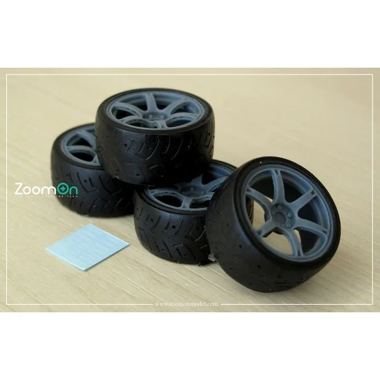 ZoomOn ZR089-16 1/24 16'' Rays TE037 Rim set (5 holes) with Tyres