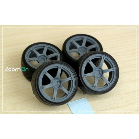 ZoomOn ZR089-17 1/24 17'' Rays TE037 Rim set (5 holes) with Tyres