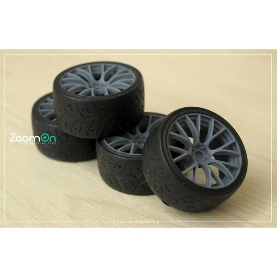 ZoomOn ZR092-15 1/24 15'' Rays G16 Rim set (4 holes) with Tyres