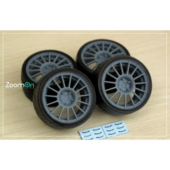 ZoomOn ZR093-18 1/24 18'' Enkei Sport RC-T4 Rim set (5 holes) with Tyres