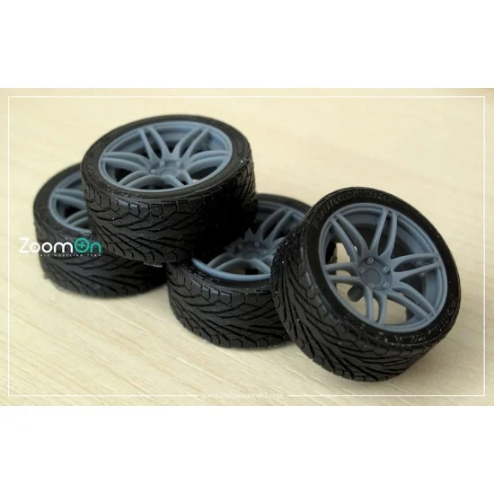 ZoomOn ZR094-15 1/24 15'' WedsSport SA60M Rim set (4 holes) with Tyres