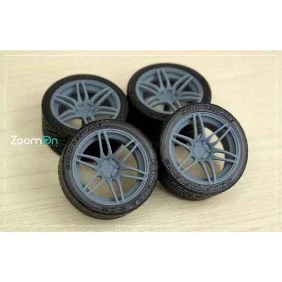 ZoomOn ZR094-17 1/24 17'' WedsSport SA60M Rim set (5 holes) with Tyres