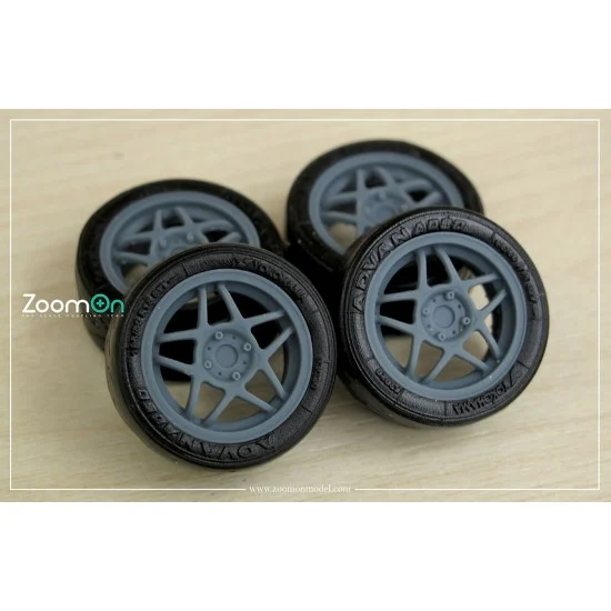 ZoomOn ZR100-15 1/24 15'' SSR RF-PRO Rim set with Tyres