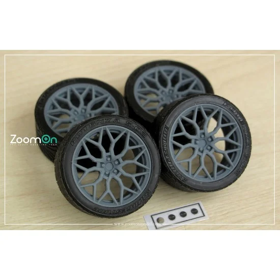 ZoomOn ZR102-17 1/24 17'' Vossen HF-2 Rim set with Tyres