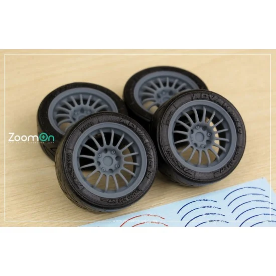 ZoomOn ZR107-15 1/24 15'' Sprint Hart CPF Rim set with Tyres