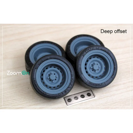 ZoomOn ZR123-15D 1/24 15'' Bridgestone Super R.A.P Rim set (Deep) with Tyres