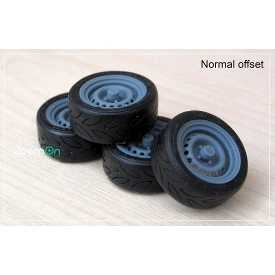 ZoomOn ZR123-15N 1/24 15'' Bridgestone Super R.A.P Rim set (Normal) with Tyres