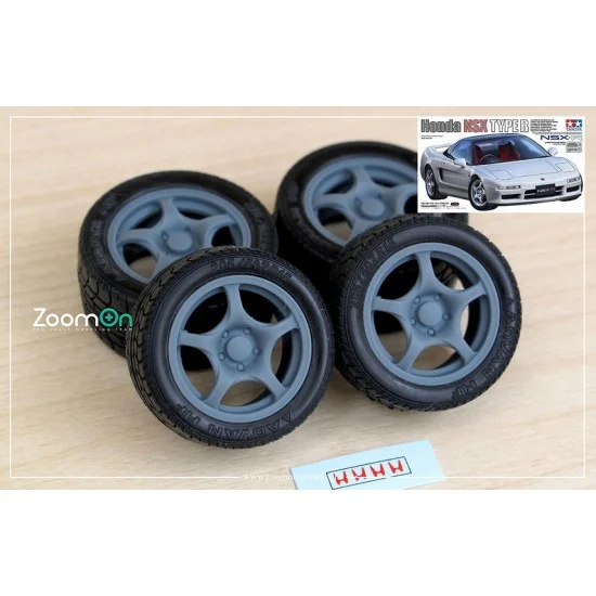 ZoomOn ZR125-WT 1/24 Enkei NSX (NA1) Type R Rim set (Front 15'' Rear16'') without Tyre for Tamiya kit