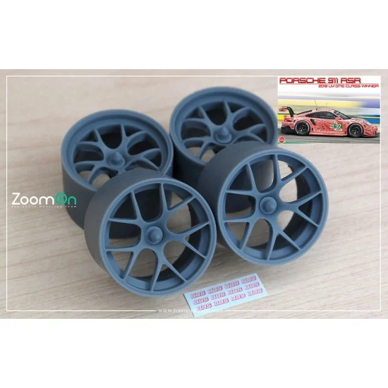 ZoomOn ZR129-18WT 1/24 18'' Porsche RSR Le Mans BBS Rim set without Tyre for Nunu kit