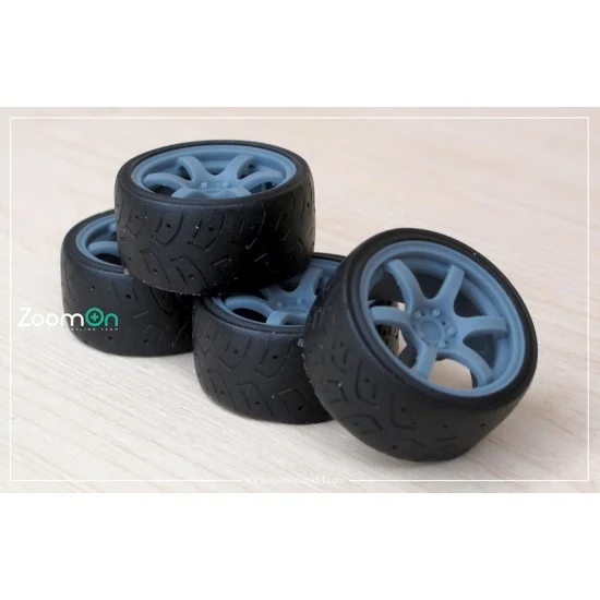 ZoomOn ZR130-16 1/24 16'' Rays 57DR Rim set (5 holes) with Tyres