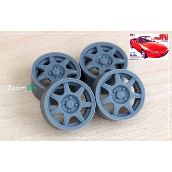 ZoomOn ZR132-14WT 1/24 14'' Mazda MX-5 (NA) Miata OEM Rim set without Tyre for Tamiya kit