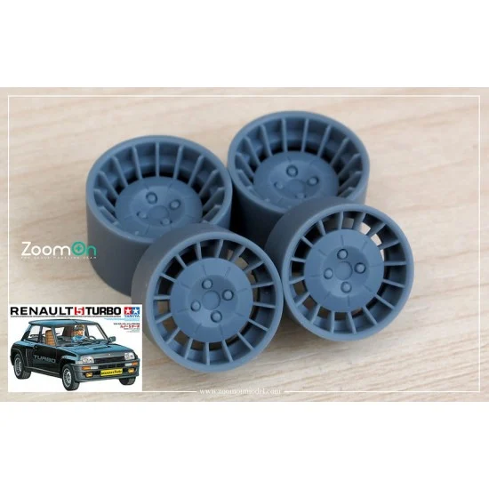 ZoomOn ZR136-WT 1/24 Renault 5 Turbo oem Rim set without Tyre for Tamiya kit