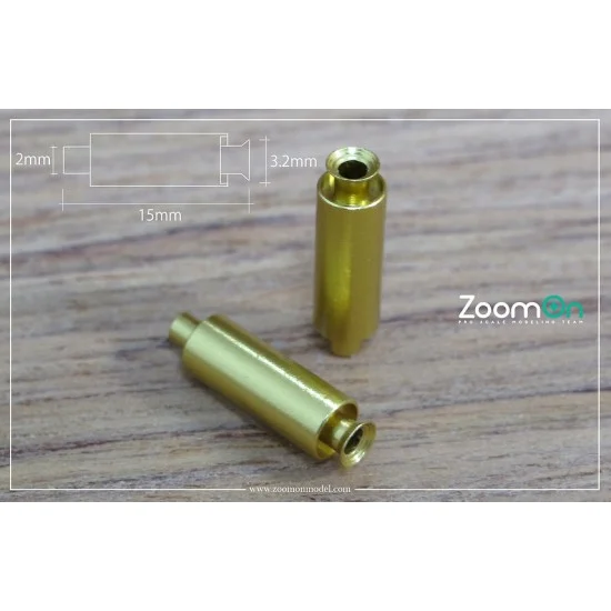 ZoomOn ZT023-GOL 1/24 Universal Metal Exhaust (S size) #Gold