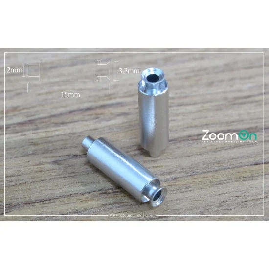 ZoomOn ZT023-SIL 1/24 Universal Metal Exhaust (S size) #Silver
