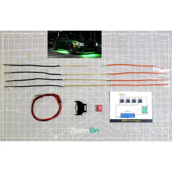 ZoomOn ZT066-GREEN LED Underglow Strip Light #Green for 1 Car