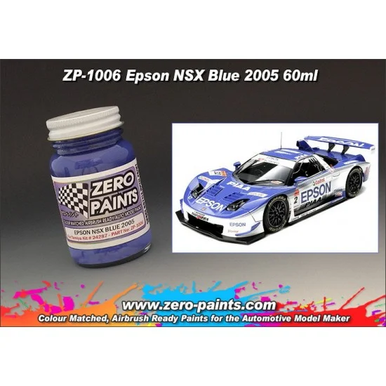 Zero Paints 1006 Epson NSX Blue 2005 Paint 60ml - Hobby & Model Paints