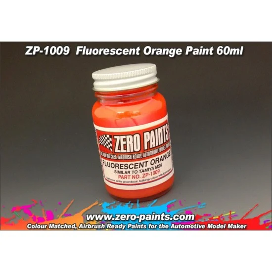 Zero Paints 1009 Fluorescent Orange Paint 60ml - Hobby & Model Paints