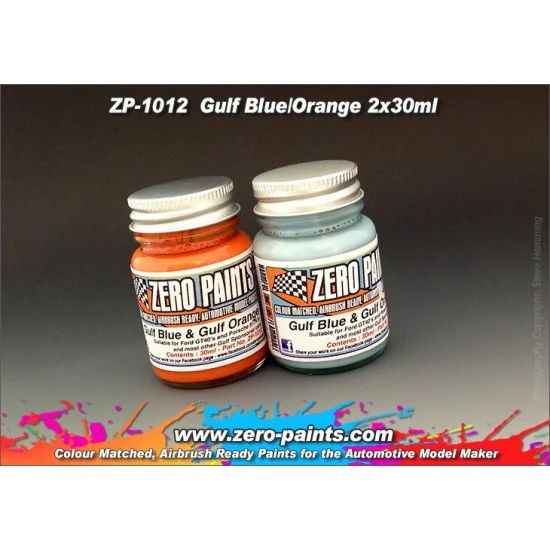 Zero Paints 1012 Gulf Blue and Orange Paints 2x30ml - Hobby & Model Paints