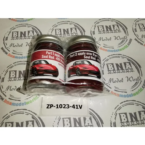 Zero Paints 1023-41V Mazda Paint - Soul Red (41V) Groundcoat and Basecoat (2 x 30ml)