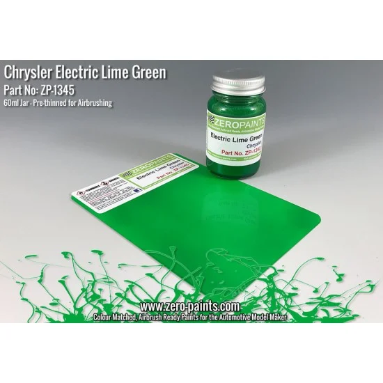 Zero Paints 1345 Chrysler Electric Lime Green Paint 60ml - Hobby & Model Paints