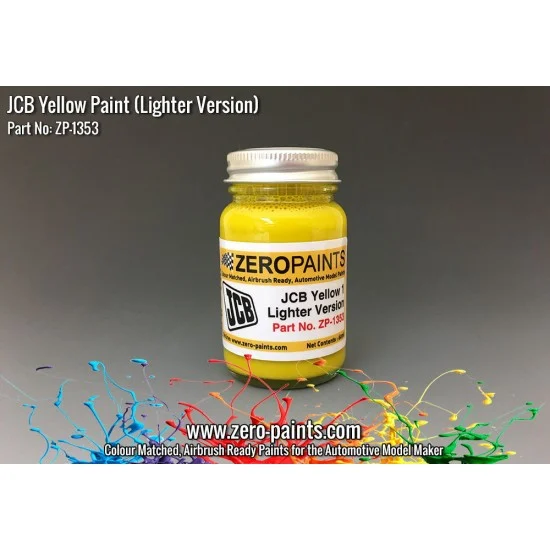 Zero Paints 1353 JCB Yellow (Lighter) Paint 60ml - Hobby & Model Paints