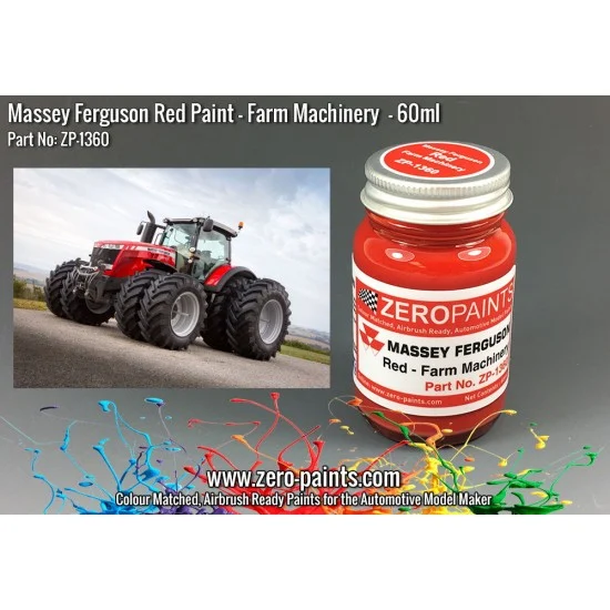 Zero Paints 1360 Massey Ferguson Red Paint 60ml - Hobby & Model Paints