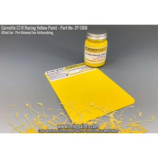 Zero Paints 1368 Corvette C7.R Racing Yellow Paint 60ml - Hobby & Model Paints