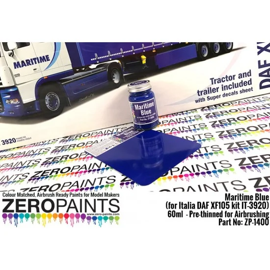 Zero Paints 1400 Maritime Blue Paint 60ml - (for Italia DAF XF105 kit IT-3920)