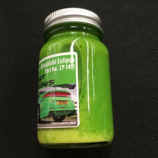 Zero Paints 1411 Fast and the Furious 1995 Mitsubishi Eclipse Lime Green Paint 60ml - Hobby & Model Paints