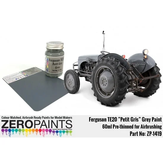 Zero Paints 1419 Ferguson TE20 Petit Gris Grey Paint 60ml - Hobby & Model Paints