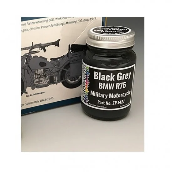 Zero Paints 1427 BMW R75 German Military Motorcycle Paint - Black Grey 60ml