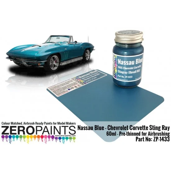 Zero Paints 1433 Nassau Blue Paint - 1965 Chevrolet Corvette 60ml (Revell Kit 07434 )