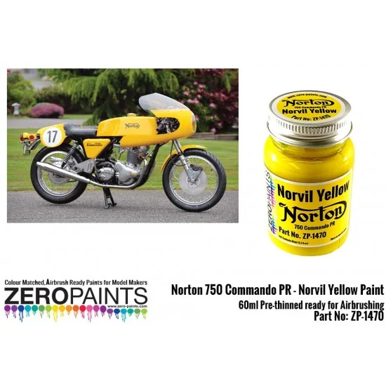 Zero Paints 1470 Norton 750 Commando PR - Norvil Yellow Paint 60ml