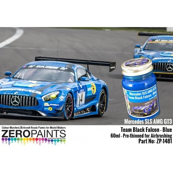 Zero Paints 1481 Mercedes AMG GT3 Team Black Falcon Blue Paint 60ml for Tamiya Kit 24345 - Hobby & Model Paints