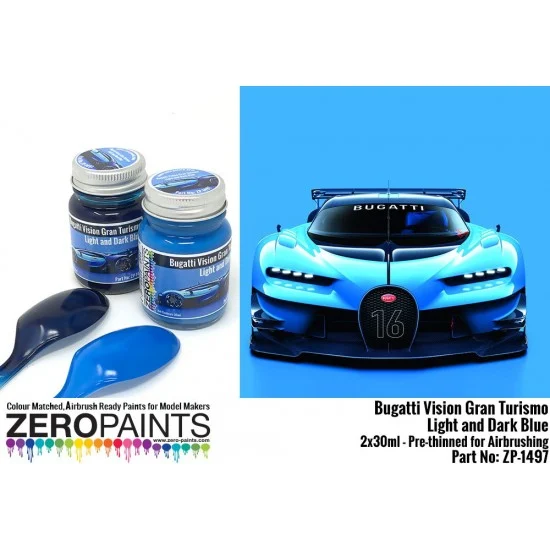 Zero Paints 1497 Bugatti Vision Gran Turismo - Light and Dark Blue Paint Set 2x30ml