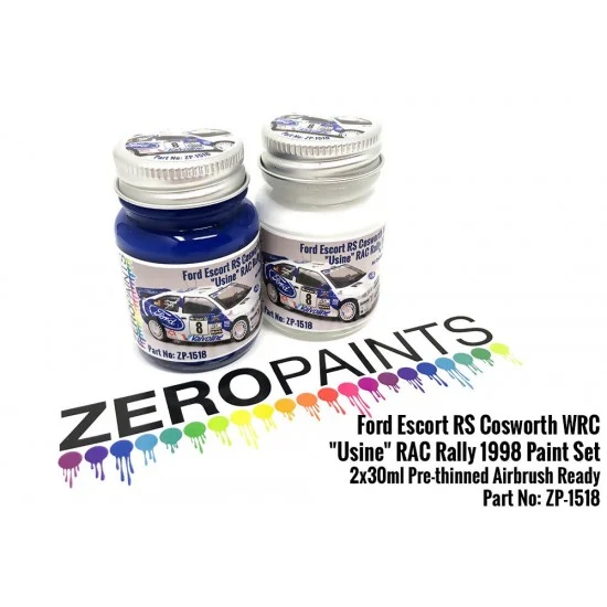 Zero Paints 1518 Ford Escort RS Cosworth WRC "Usine" RAC Rally 1998 Paint Set 2x30ml - Hobby & Model Paints