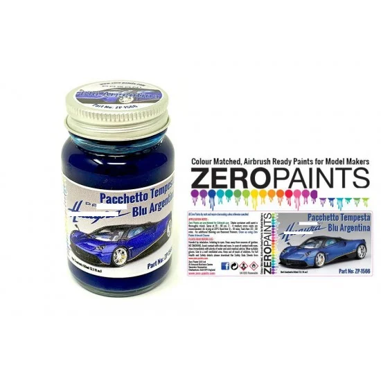 Zero Paints 1566 Blu Argentina - Pagani Huayra Pacchetto Tempesta Paint (60ml)