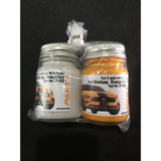 Zero Paints 1568 Ford Mustang 2019 Orange Fury (2 x 30ml) - Hobby & Model Paints