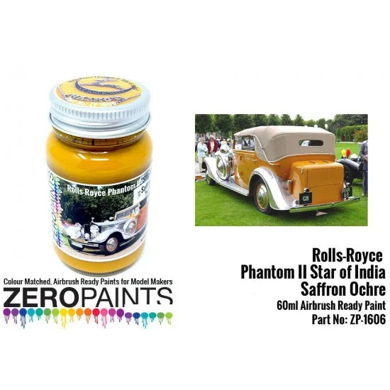 Zero Paints 1606 Rolls Royce Phantom II "Star of India" Saffron Ochre Paint (60ml) - Hobby & Model Paints