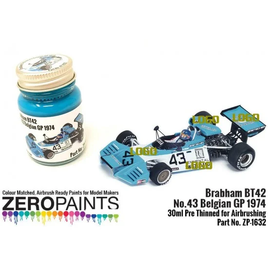 Zero Paints 1632 Brabham BT42 Blue Turquoise Paint (30ml) - Hobby & Model Paints